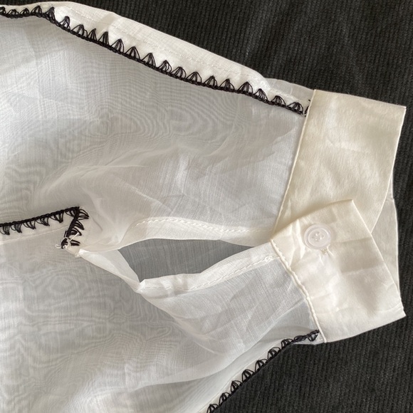 Gracia NWT beautiful A line midi length dress organza balloon sleeve embroidery - Picture 8 of 11